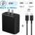 USB C Super Fast Charger 45W + 3FT Cable For Samsung Galaxy S23 S22 S21 S20, Note..