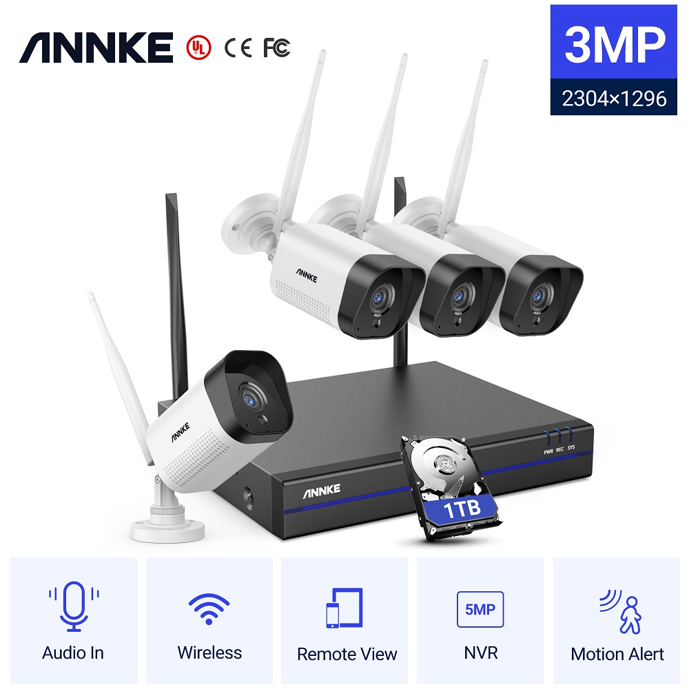 ANNKE 5MP Full HD 8 Channel NVR WiFi Security Camera System with 1TB AI ...