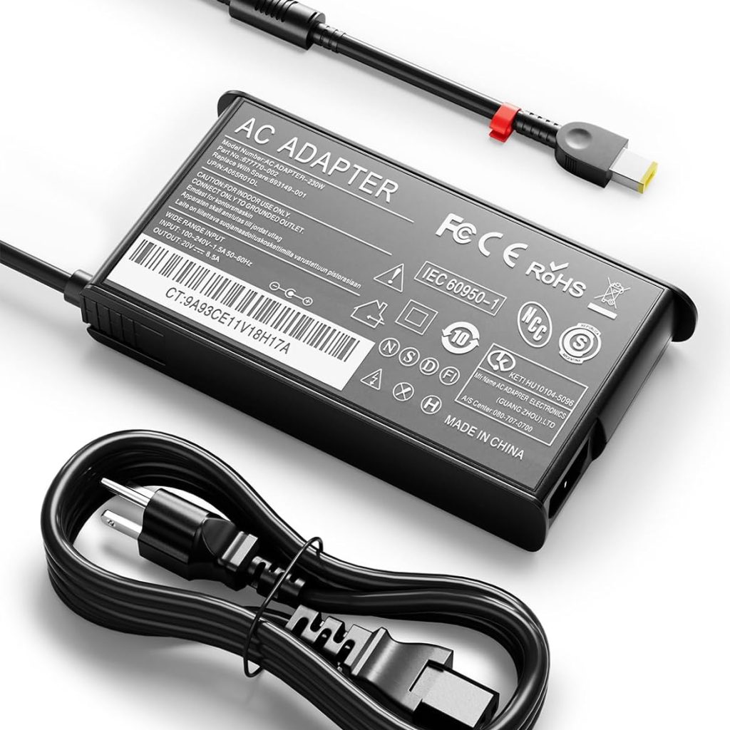 170W Laptop Charger for Lenovo Slim AC Adapter Replacement for Lenovo Thinkpad P50 P51 P52 P53 P70 P71 P73 W540 W541 T540P P15 P17 P15V P15G T15G T15P P1 Power Adapter Supply Cord