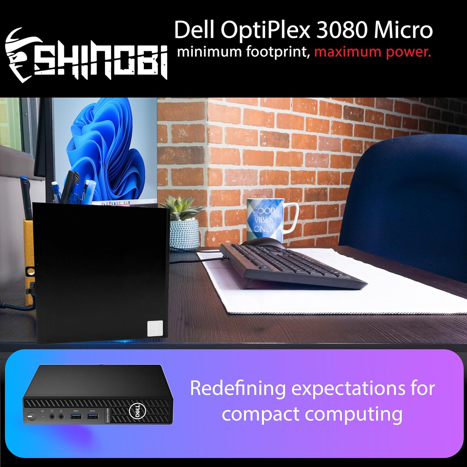 Dell OptiPlex 3080 Micro PC | Intel Core i5-10500T | 8GB RAM | 256GB SSD | Windows 11 Pro | Wi-Fi+ BT | Mini Desktop Computer (Renewed) (8GB RAM + 256GB SSD) - Image 5